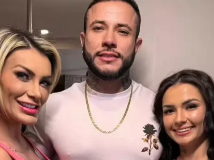 Andressa Urach anuncia gravação de vídeo adulto ao lado da irmã e ator: "Ele é guloso"