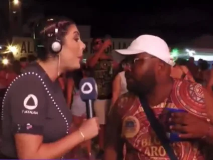 Repórter é surpreendida ao vivo durante tentativa de flerte em festa: "Viado que só"